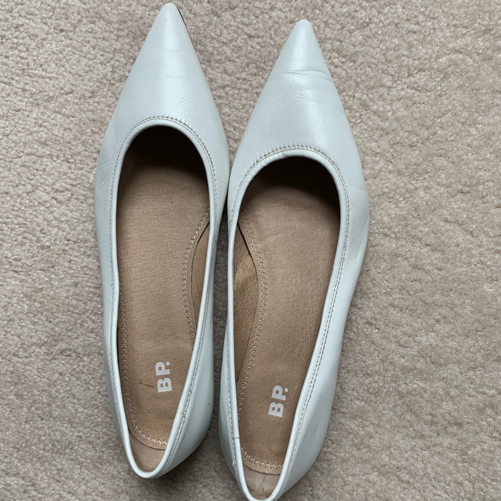 Nordstrom BP White leather flats.